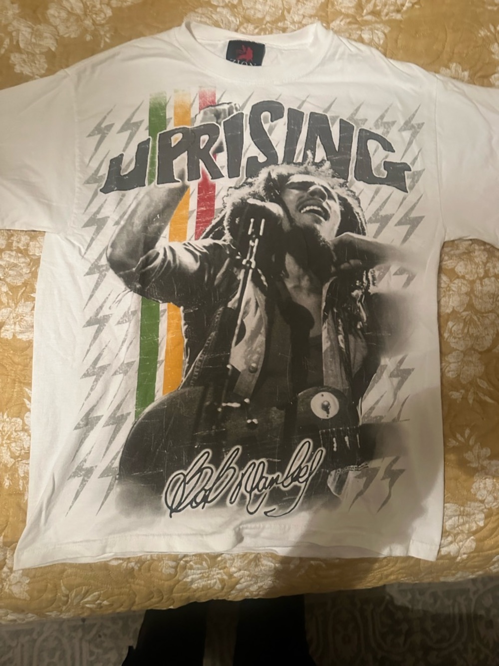 Zion Rootswear White T‑Shirt with Black and Red Label